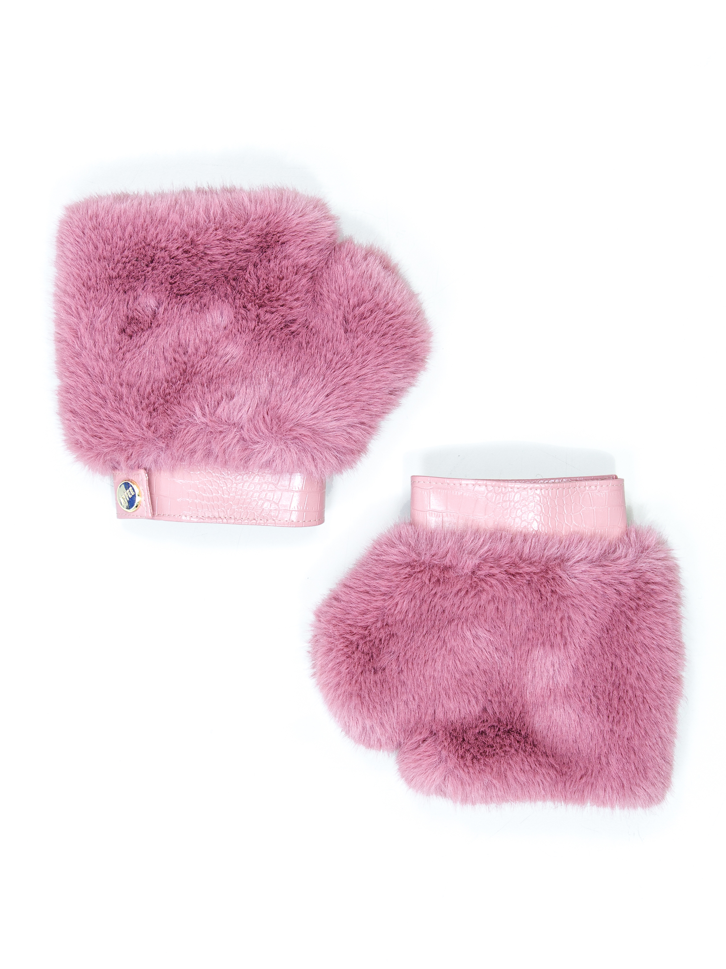 MANICOTTI FAKE FUR CON DETTAGLIO ECOPELLE, TG UNICA - DUSTY PINK